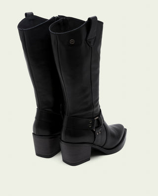 BOTTES COWBOY EN CUIR NOIR FIONA