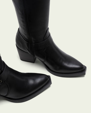 BOTTES COWBOY EN CUIR NOIR FIONA