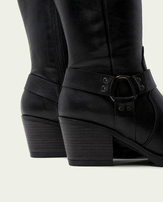 BOTTES COWBOY EN CUIR NOIR FIONA