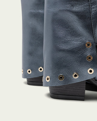 BOTTES COWBOY EN CUIR TAUPE AVEC CLOUS FLORENCE