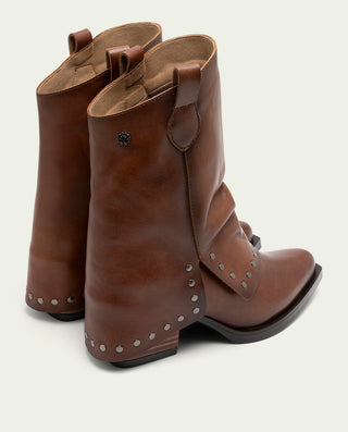 BOTTES À DOUBLE FACE EN CUIR AVEC CLOUS FIORELLA