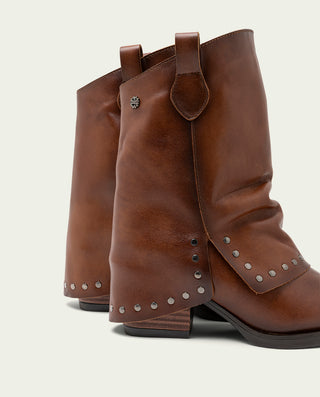 BOTTES À DOUBLE FACE EN CUIR AVEC CLOUS FIORELLA