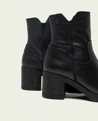 BOTTINES EN CUIR AVEC FERMETURE ÉCLAIR NOIR MOLLY