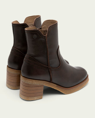 BOTTINES EN CUIR AVEC FERMETURE ÉCLAIR NOIR MOLLY
