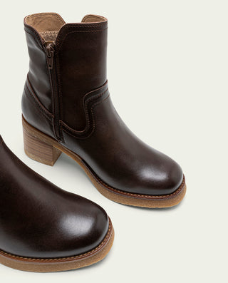 BOTTINES EN CUIR AVEC FERMETURE ÉCLAIR NOIR MOLLY