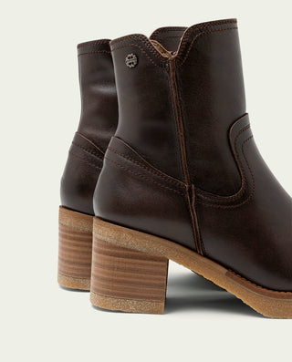 BOTTINES EN CUIR AVEC FERMETURE ÉCLAIR NOIR MOLLY