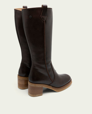 BOTTES EN CUIR AVEC FERMENTURE ECLAIR NOIR MAR