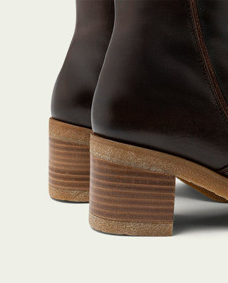 BOTTES EN CUIR AVEC FERMENTURE ECLAIR NOIR MAR