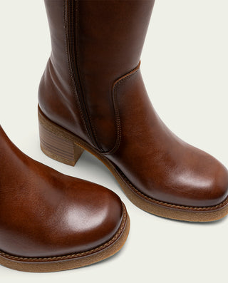 BOTTES EN CUIR AVEC FERMETURE ÉCLAIR CUIR MAR
