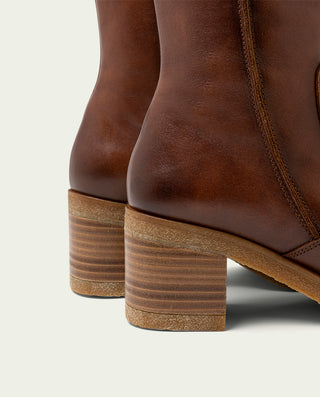 BOTTES EN CUIR AVEC FERMETURE ÉCLAIR CUIR MAR