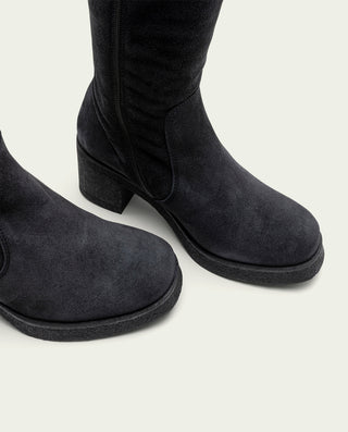 BOTTES EN CUIR À FERMETURE ÉCLAIR NOIR MELISA