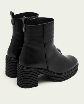 BOTTINES EN CUIR AVEC FERMETURE ÉCLAIR NOIRE MARTA