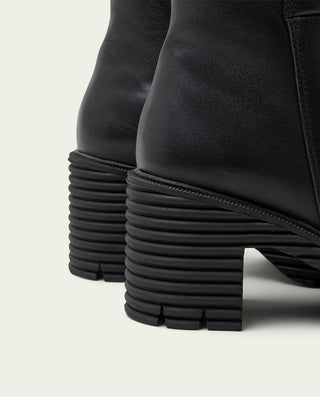 BOTTINES EN CUIR AVEC FERMETURE ÉCLAIR NOIRE MARTA