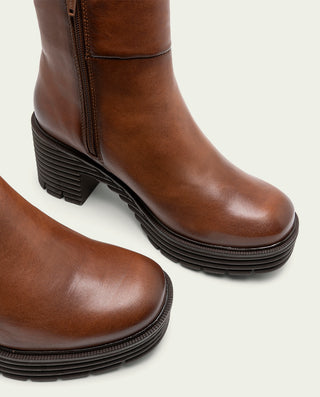 BOTTINES EN CUIR AVEC FERMETURE ÉCLAIR CUIR MARTA