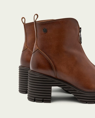 BOTTINES EN CUIR AVEC FERMETURE ÉCLAIR CUIR MILA