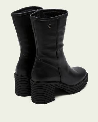 BOTTES EN CUIR AVEC FERMETURE ÉCLAIR NOIR MILEY