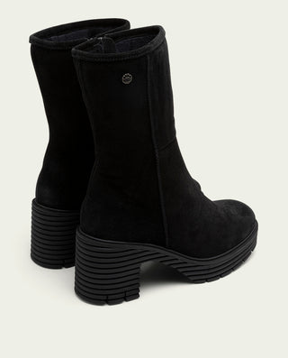 BOTTES EN CUIR À TALONS NOIRS MARINA