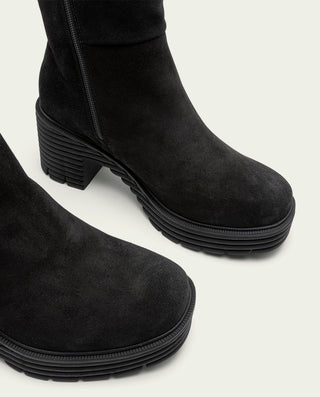 BOTTES EN CUIR À TALONS NOIRS MARINA