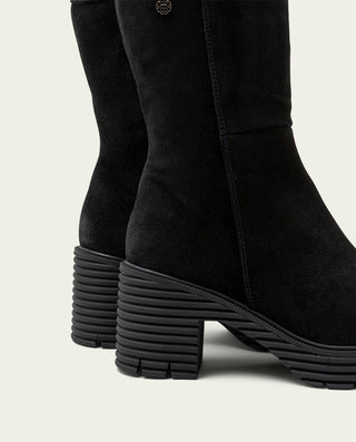 BOTTES EN CUIR À TALONS NOIRS MARINA