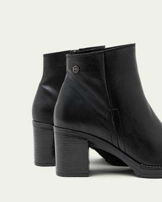 BOTTINES EN CUIR À TALONS NOIRS RANIA