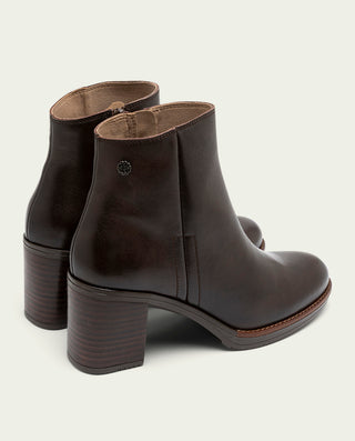 BOTTINES EN CUIR À TALONS MOKA RANIA
