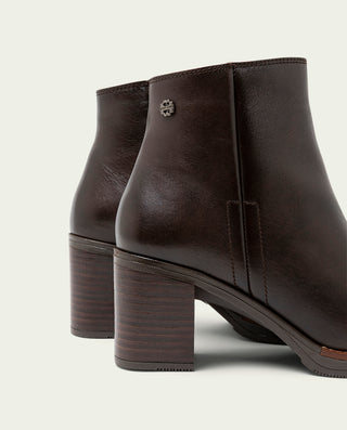 BOTTINES EN CUIR À TALONS MOKA RANIA