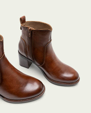BOTTINES EN CUIR CUIR À TALONS RAQUEL