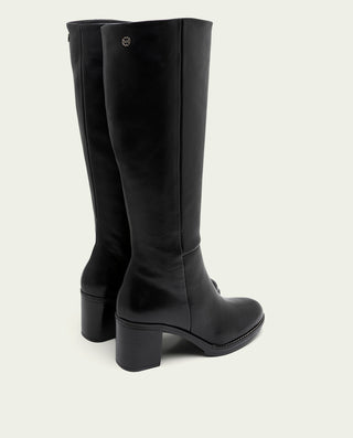 BOTTES EN CUIR À TALONS NOIRS RITA