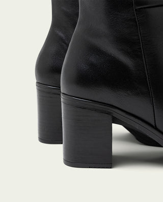 BOTTES EN CUIR À TALONS NOIRS RITA