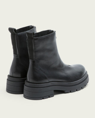 BOTTINES TRACK NOIRS EN CUIR AVEC FERMETURE ÉCLAIR NALA