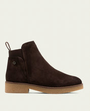 BOTTINES EN CUIR AVEC ÉLASTIQUES ISABEL MOKA