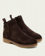 BOTTINES EN CUIR AVEC ÉLASTIQUES ISABEL MOKA