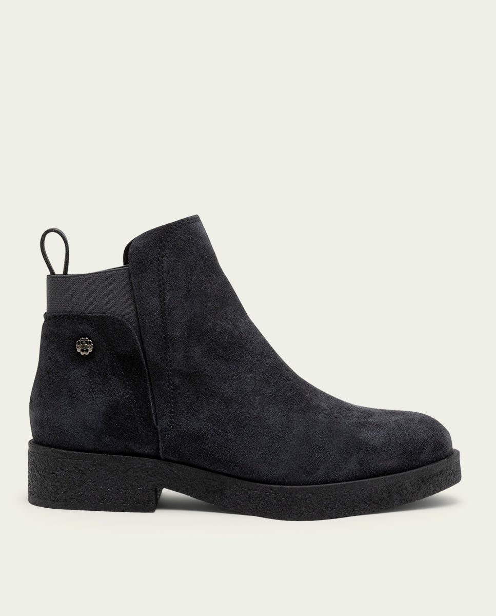 BOTTINES EN CUIR AVEC ÉLASTIQUES ISABEL CHARBON