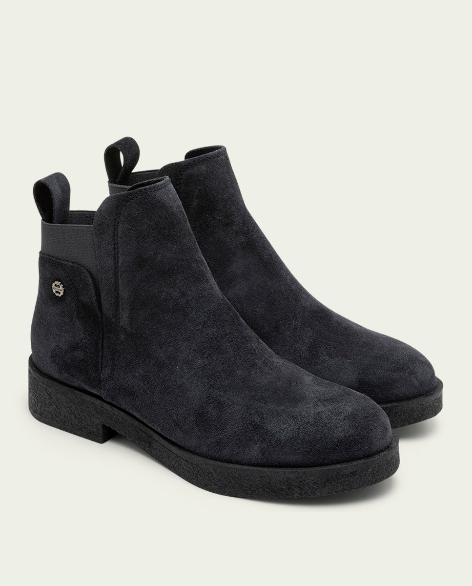 BOTTINES EN CUIR AVEC ÉLASTIQUES ISABEL CHARBON