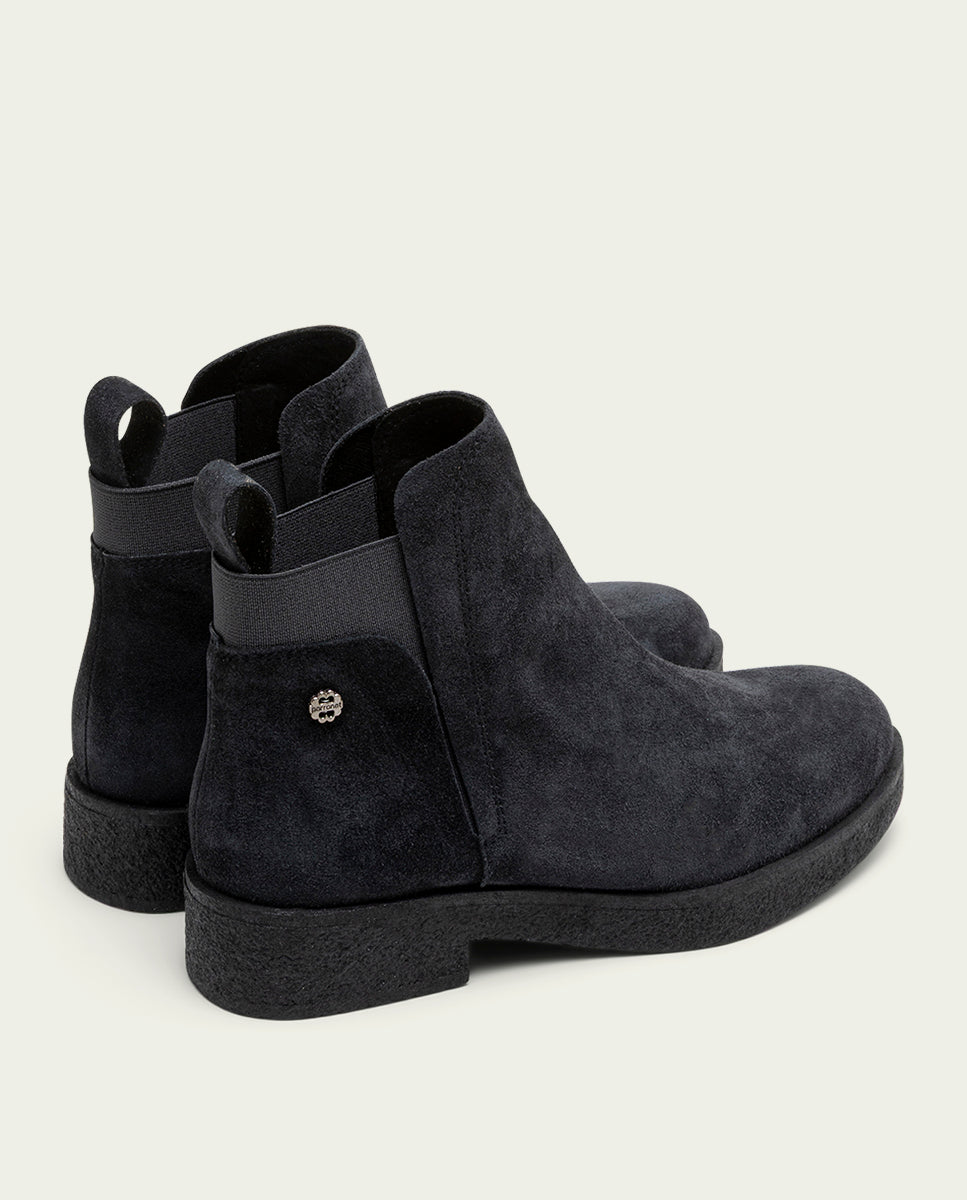 BOTTINES EN CUIR AVEC ÉLASTIQUES ISABEL CHARBON