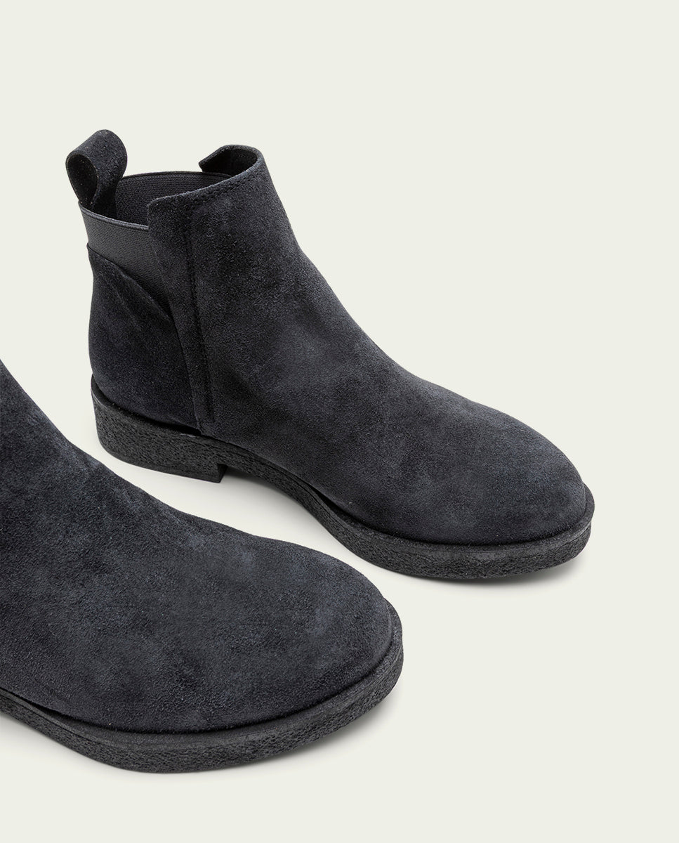 BOTTINES EN CUIR AVEC ÉLASTIQUES ISABEL CHARBON