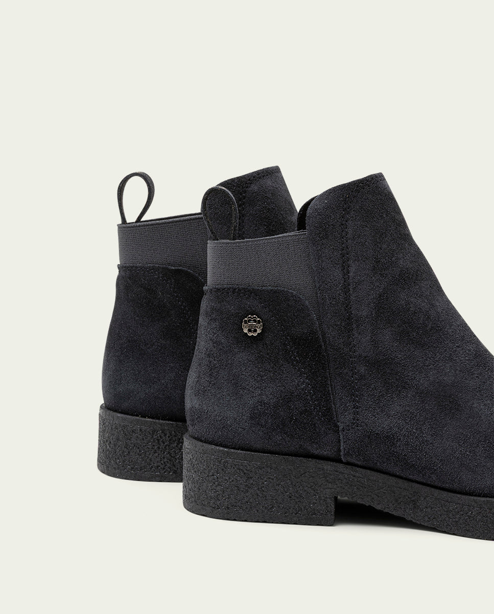 BOTTINES EN CUIR AVEC ÉLASTIQUES ISABEL CHARBON