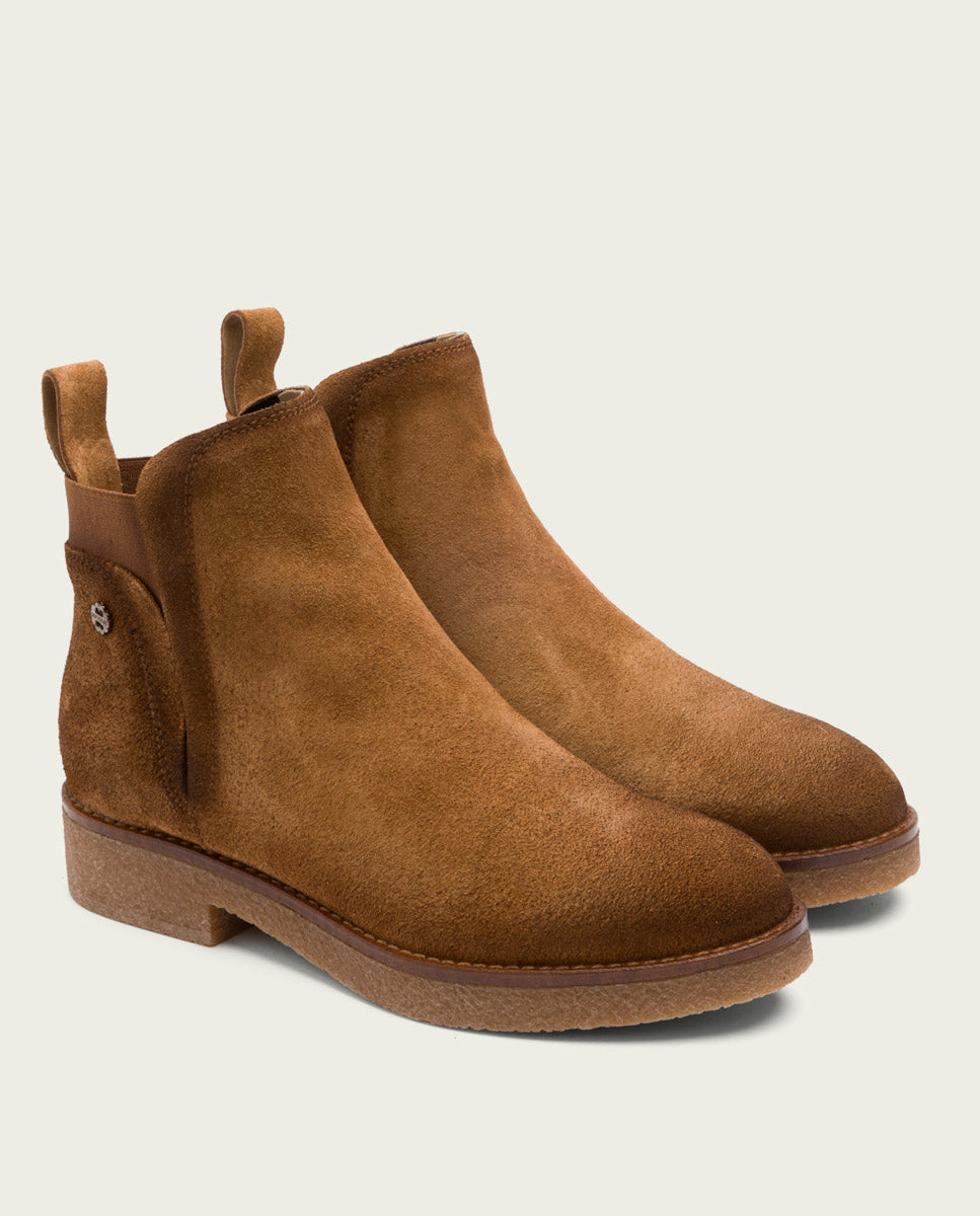 BOTTINES COULEUR CUIR AVEC ÉLASTIQUES ISABEL