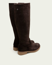 BOTTES HAUTES EN CUIR MOKA AVEC FERMETURE ÉCLAIR INÉS