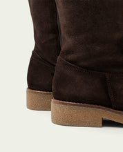 BOTTES HAUTES EN CUIR MOKA AVEC FERMETURE ÉCLAIR INÉS