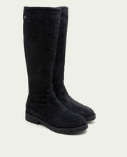 BOTTES HAUTES EN CUIR CHARBON AVEC ÉCLAIR INÉS