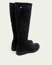 BOTTES HAUTES EN CUIR CHARBON AVEC ÉCLAIR INÉS