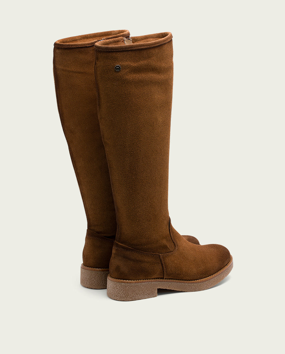 BOTTES HAUTES EN CUIR CUIR AVEC FERMETURE ÉCLAIR INÉS