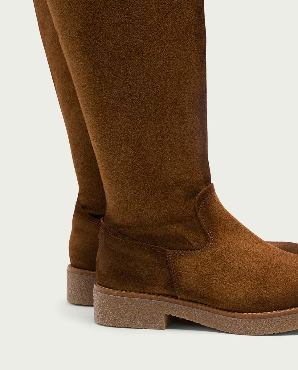 BOTTES HAUTES EN CUIR CUIR AVEC FERMETURE ÉCLAIR INÉS
