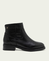 BOTTINES EN CUIR NOIRS AVEC FERMETURE ÉCLAIR JIMENA