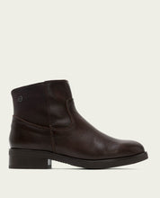 BOTTINES EN CUIR AVEC FERMETURE ÉCLAIR JIMENA MOKA