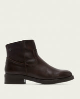 BOTTINES EN CUIR AVEC FERMETURE ÉCLAIR JIMENA MOKA