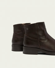 BOTTINES EN CUIR AVEC FERMETURE ÉCLAIR JIMENA MOKA
