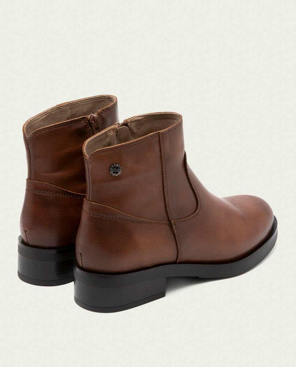 BOTTINES EN CUIR AVEC FERMETURE ÉCLAIR JIMENA CUIR