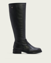 BOTTES HAUTES EN CUIR AVEC FERMETURE ÉCLAIR JANA NOIR